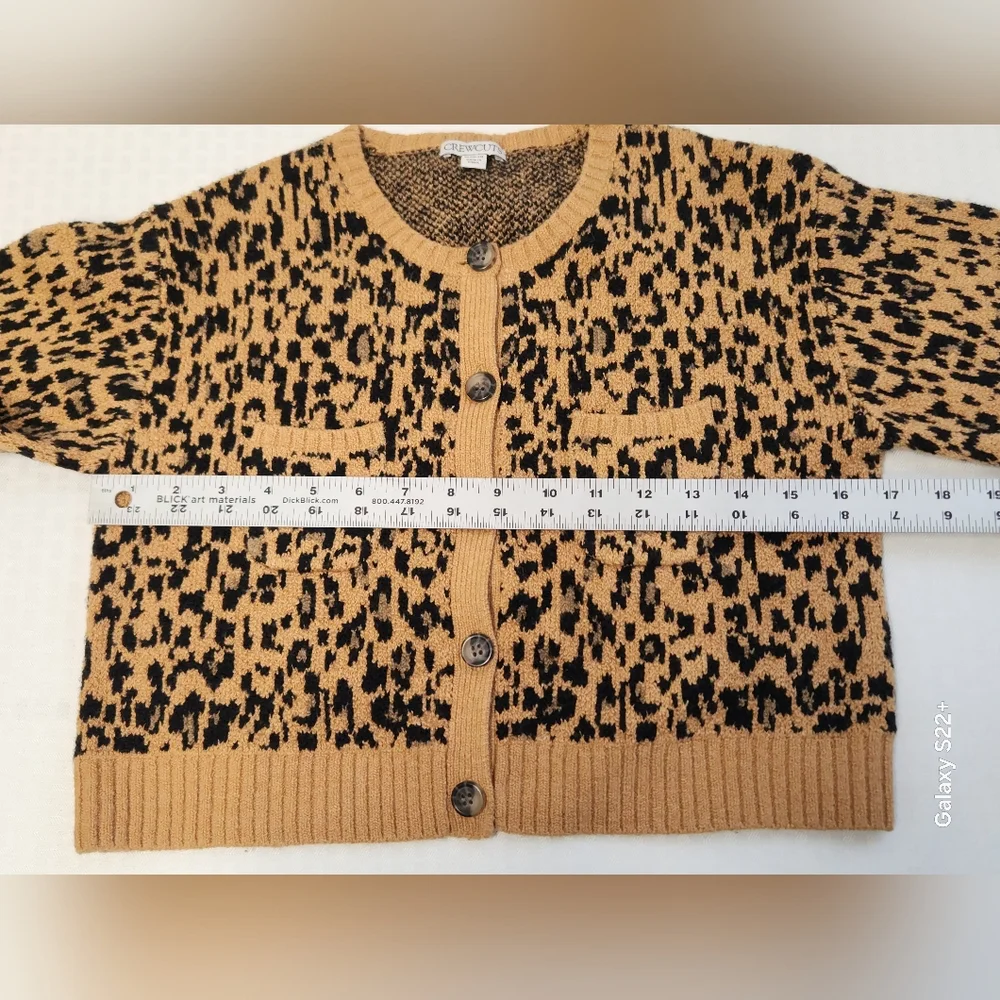 Crewcuts Girls Leopard Print Cardigan Size XL (12-13).  #E15 - Picture 9 of 12